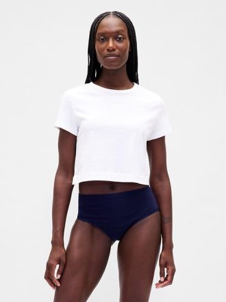 Biquíni de cintura alta em algodão orgânico elástico