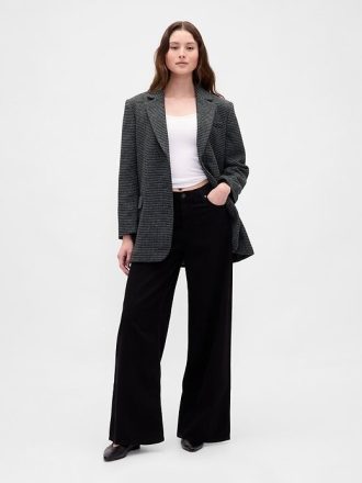 Blazer grande de lã mista