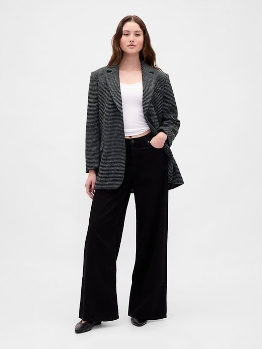 Blazer grande de lã mista Blazer grande de lã mista