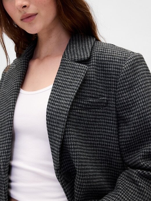 Blazer grande de lã mista Blazer grande de lã mista