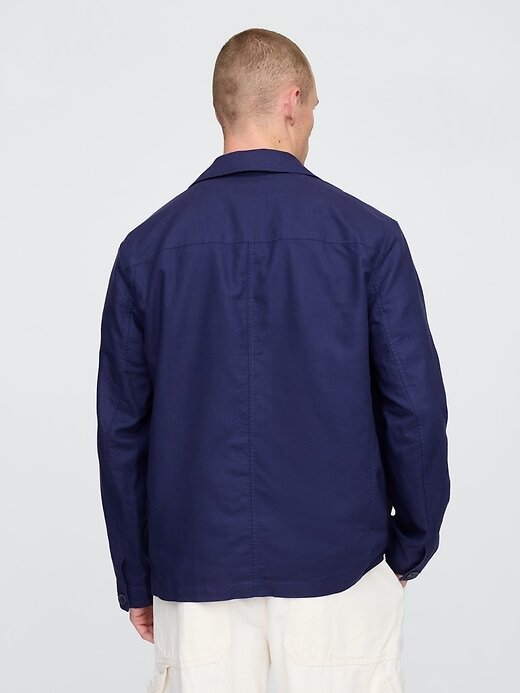 Blazer relaxado de linho e algodão Blazer relaxado de linho e algodão