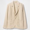 Blazer relaxado de linho e algodão