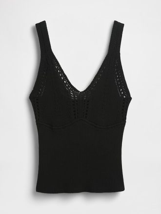 Blusa curta de crochê