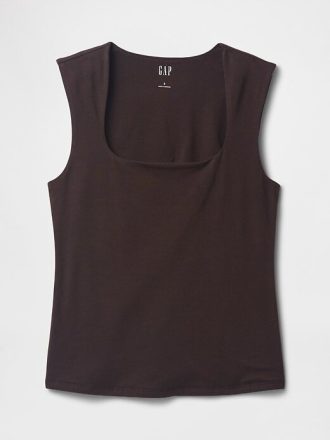 Blusa de malha com gola quadrada