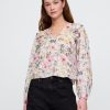 Blusa floral com babados