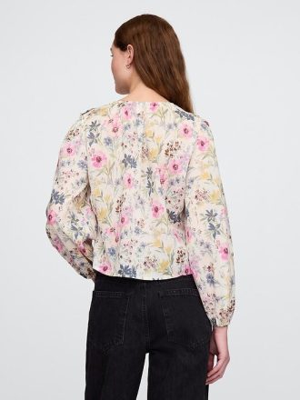 Blusa floral com babados