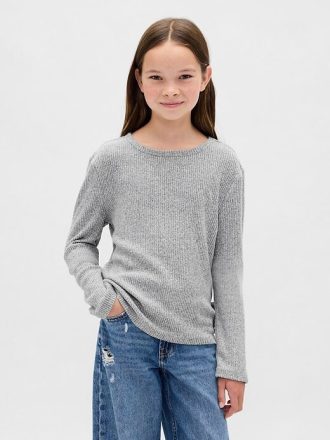 Blusa infantil com amarração lateral e canelado Softspun