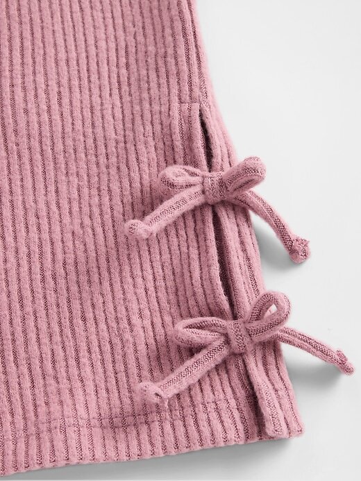 Blusa infantil com amarração lateral e canelado Softspun Blusa infantil com amarração lateral e canelado Softspun