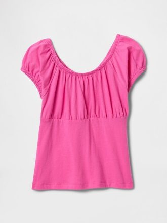 Blusa infantil com decote redondo