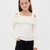 Blusa infantil com ombros descobertos e canelado Softspun