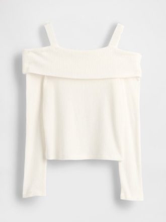 Blusa infantil com ombros descobertos e canelado Softspun