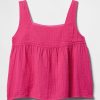 Blusa infantil de gaze amassada e balanço