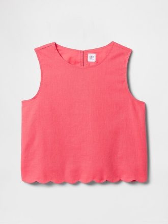 Blusa infantil de linho e algodão com vieiras