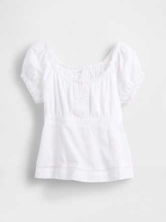 Blusa infantil justa com manga bufante