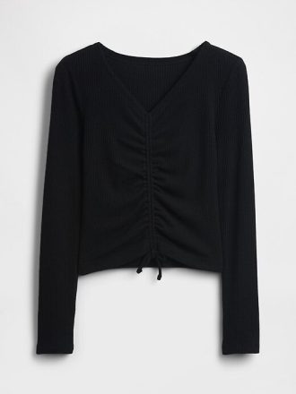 Blusa Infantil Softspun Rib com Babados