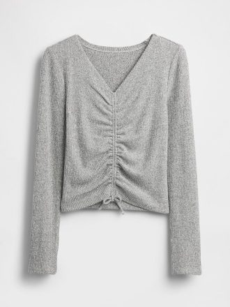 Blusa Infantil Softspun Rib com Babados