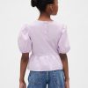Blusa peplum infantil com manga bufante