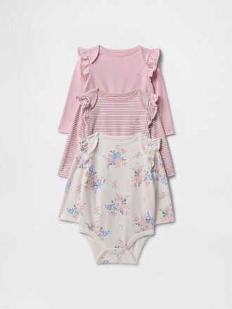 Body de algodão orgânico Baby First Favorites (pacote com 3)