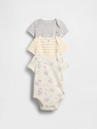 Body de algodão orgânico Baby First Favorites (pacote com 3)