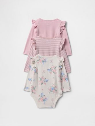 Body de algodão orgânico Baby First Favorites (pacote com 3)