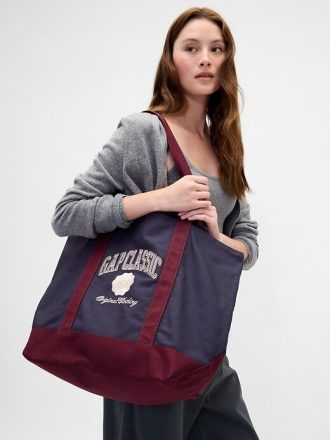 Bolsa tote com logotipo universitário