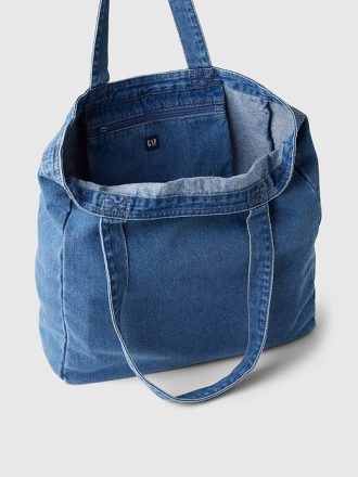Bolsa tote jeans com logotipo Gap Arch