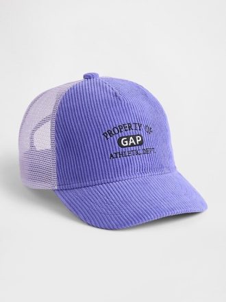 Boné Trucker Infantil com Logotipo de Veludo Cotelê Boné Trucker Infantil com Logotipo de Veludo Cotelê