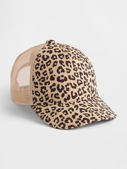 Boné Trucker Infantil Leopardo Veludo Cotelê Boné Trucker Infantil Leopardo Veludo Cotelê