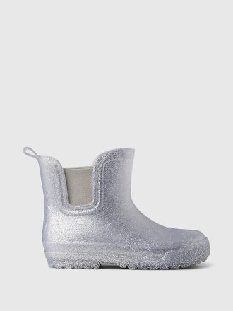 Botas de chuva com glitter para bebês e crianças pequenas