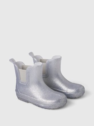 Botas de chuva com glitter para bebês e crianças pequenas