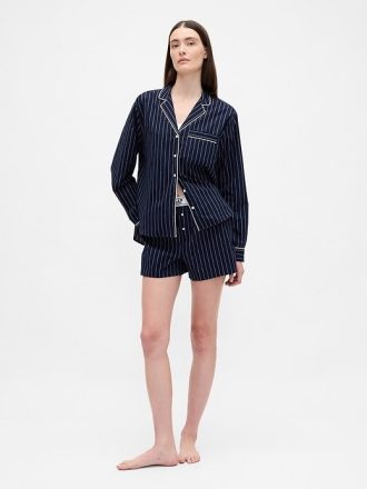 Boxer de pijama com logotipo de popeline