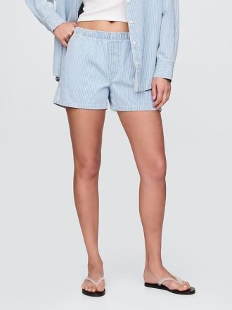 Boxer jeans de cintura média