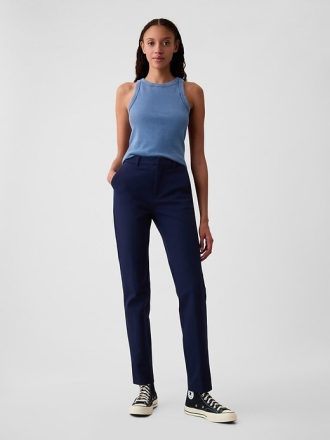 Calça BiStretch Slim de cintura média e tornozelo
