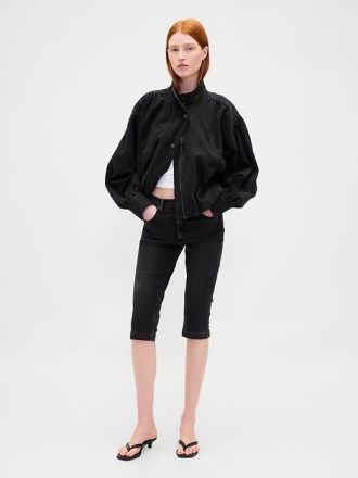 Calça Capri Cropped de Cintura Alta