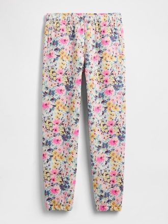 Calça de moletom infantil vintage macia e relaxada com estampa floral