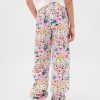 Calça de moletom infantil vintage macia e relaxada com estampa floral Calça de moletom infantil vintage macia e relaxada com estampa floral