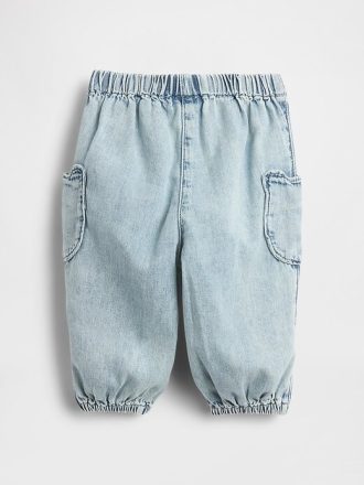 Calça de moletom jeans com bolso Baby Bear