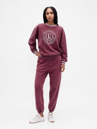 Calça de moletom vintage macia de cintura alta Calça de moletom vintage macia de cintura alta