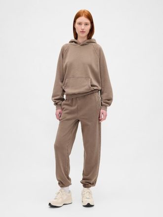 Calça de moletom vintage macia de cintura alta