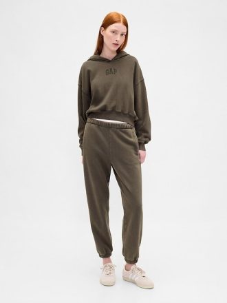 Calça de moletom vintage macia de cintura alta