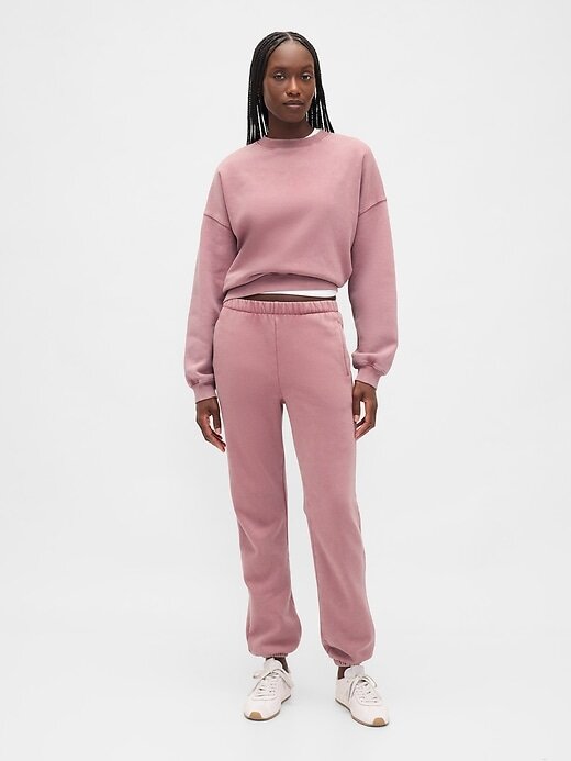 Calça de moletom vintage macia de cintura alta Calça de moletom vintage macia de cintura alta