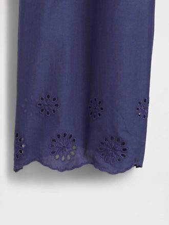 Calça de pijama com bainha de ilhós