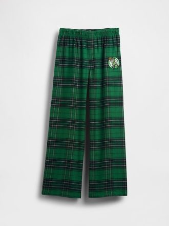 Calça de pijama de flanela infantil NBA Boston Celtics