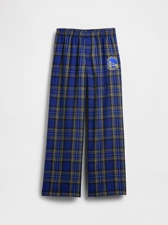 Calça de pijama de flanela infantil NBA Golden State Warriors