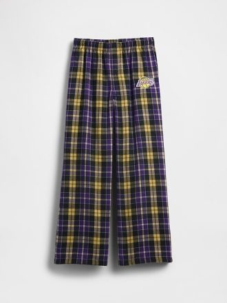 Calça de pijama de flanela infantil NBA Los Angeles Lakers