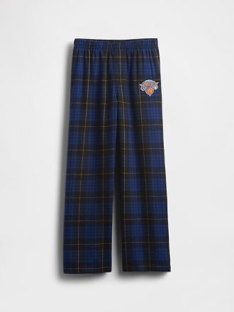 Calça de pijama de flanela infantil NBA New York Knicks