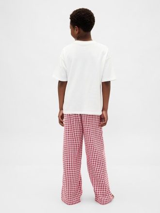 Calça de pijama infantil de flanela reciclada