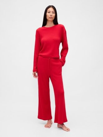 Calça de pijama Waffle com perna larga