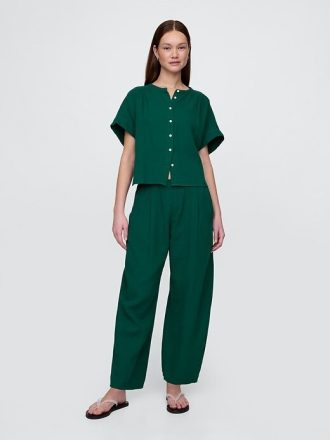 Calça Easy Barrel de Gaze de Algodão