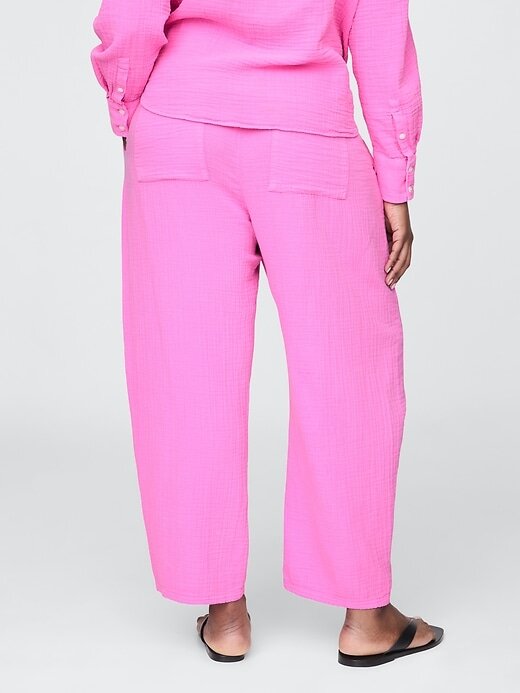 Calça Easy Barrel de Gaze de Algodão Calça Easy Barrel de Gaze de Algodão